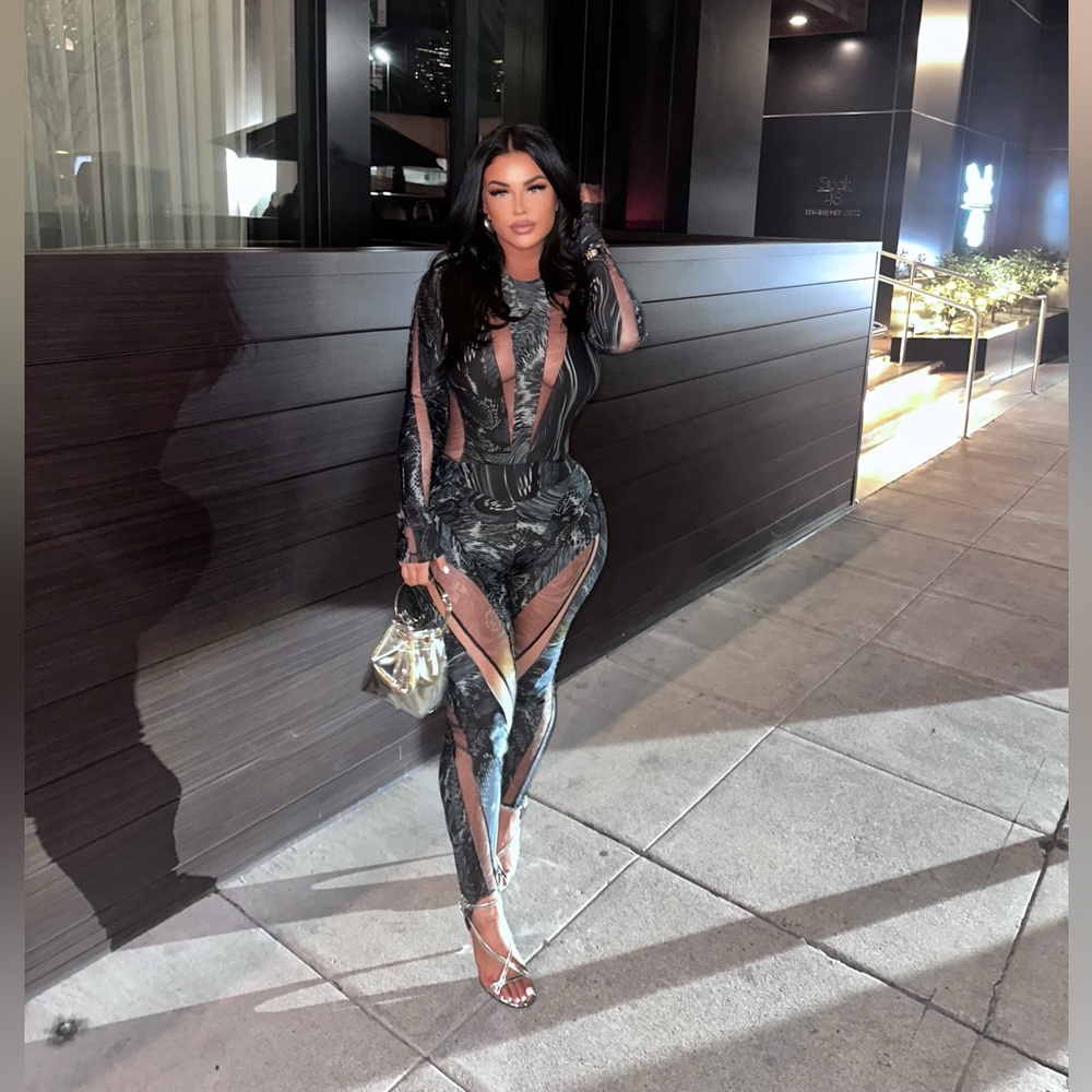 MUGLER SNAKE SKIN BODYSUIT